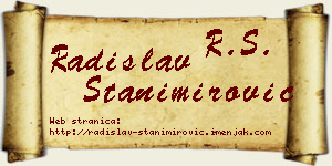 Radislav Stanimirović vizit kartica